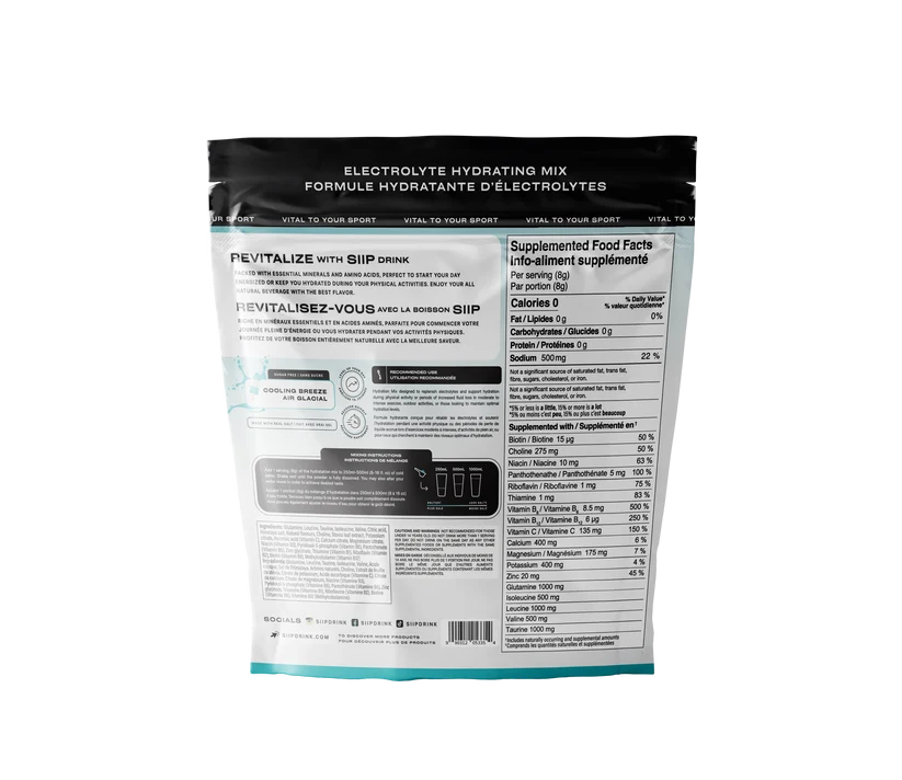 SIIP Electrolyte Hydration Drink with Aminos & BCAAs — Sugar-Free (30 servings)