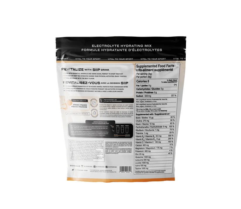 SIIP Electrolyte Hydration Drink with Aminos & BCAAs — Sugar-Free (30 servings)