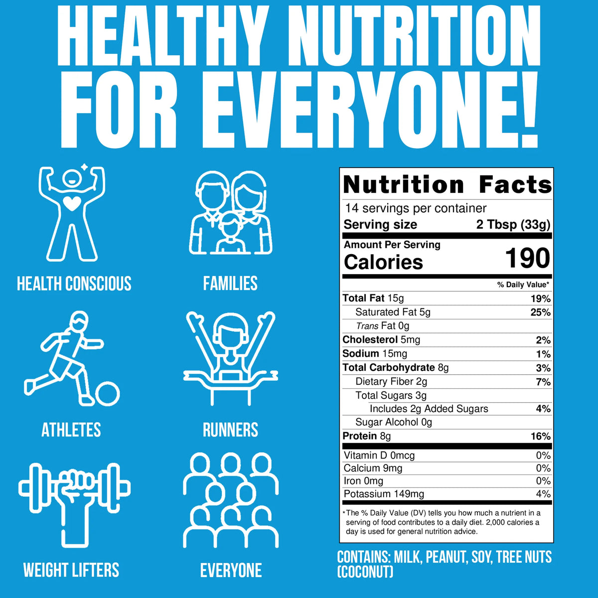 Fit Butter Monster Cookie nutrition facts panel: 190 calories, 8g protein, 2g added sugar per serving