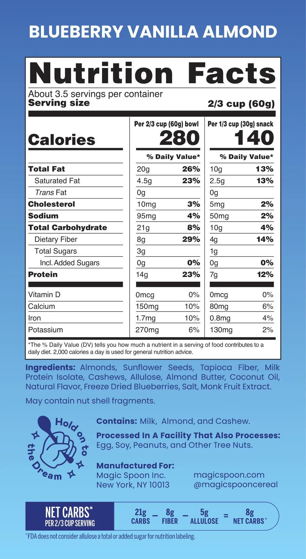 Magic Spoon GF KETO Protein Granola (1 bag of 3.5 servings)