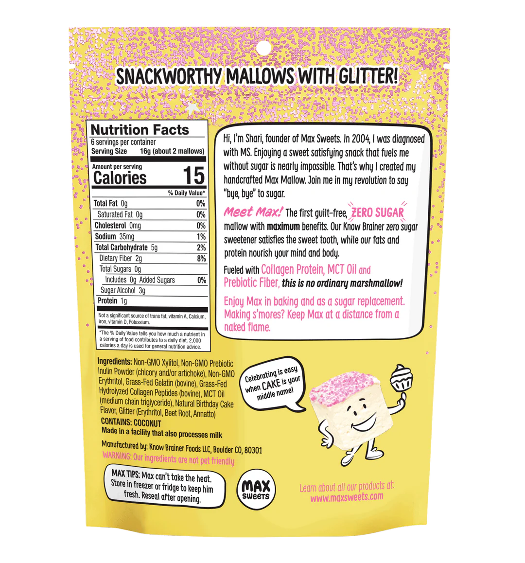 Max Sweets Max Mallow Sugar-Free Marshmallows (1 bag-6 servings) 