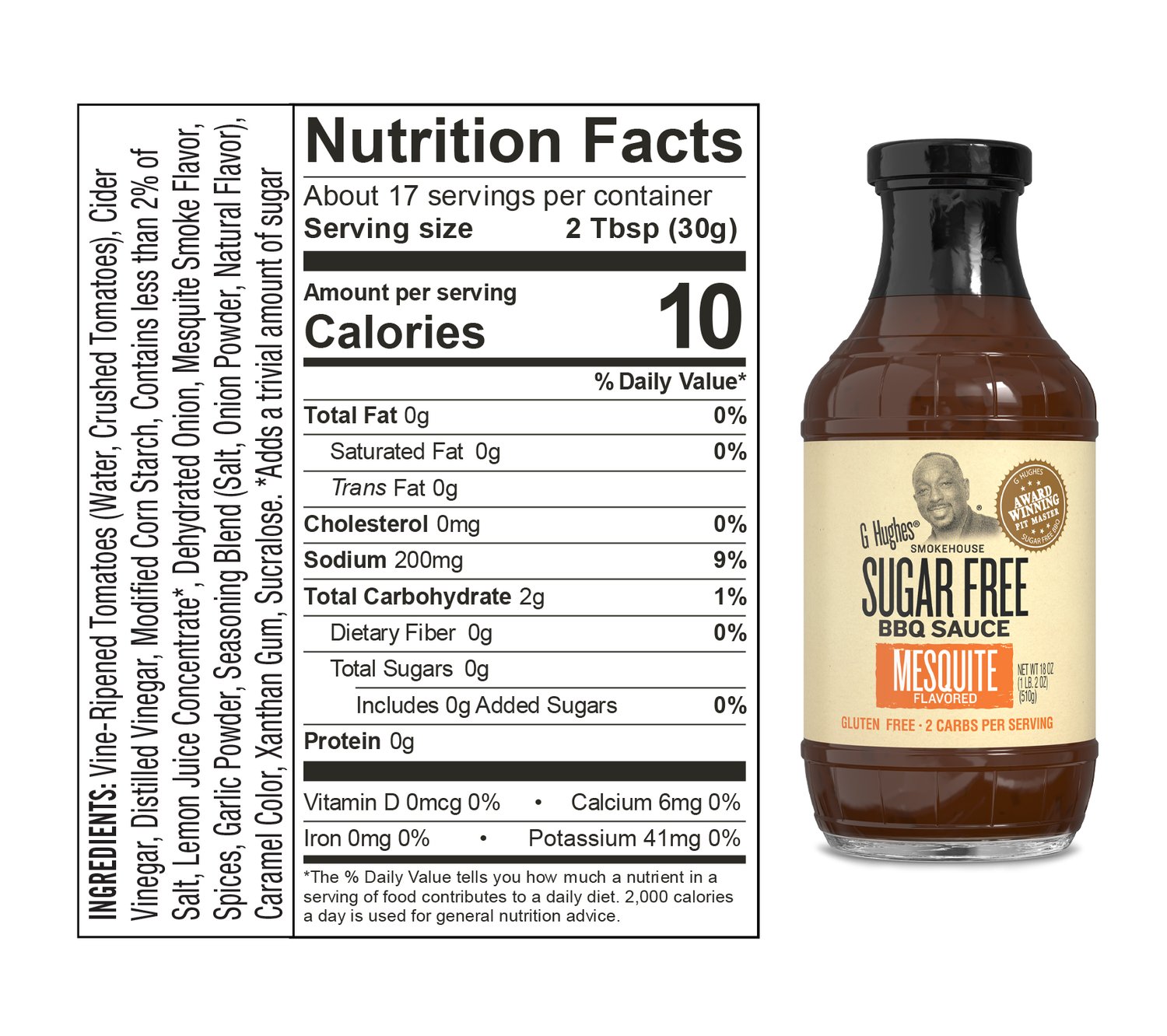 Sauce barbecue sans sucre G Hughes Keto (bouteille de 18 oz)