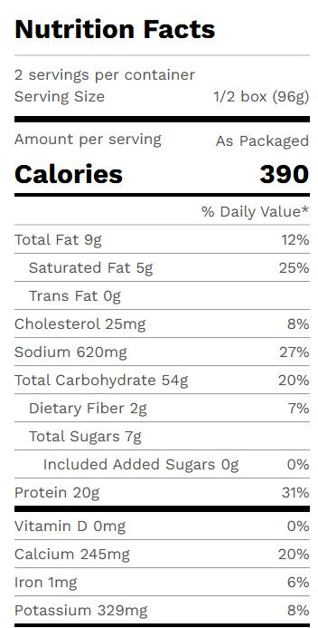 MuscleMac Protein Mac and Cheese Box (2 servings)