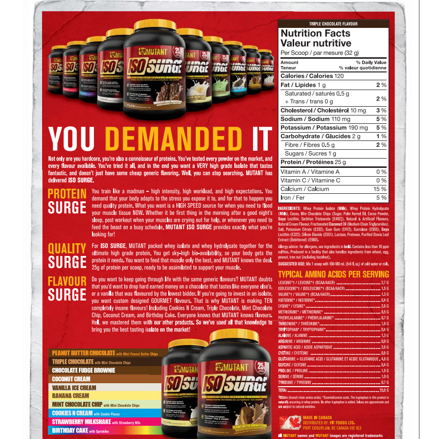 Mutant IsoSurge Whey Protein Isolate (1.6 lbs) 