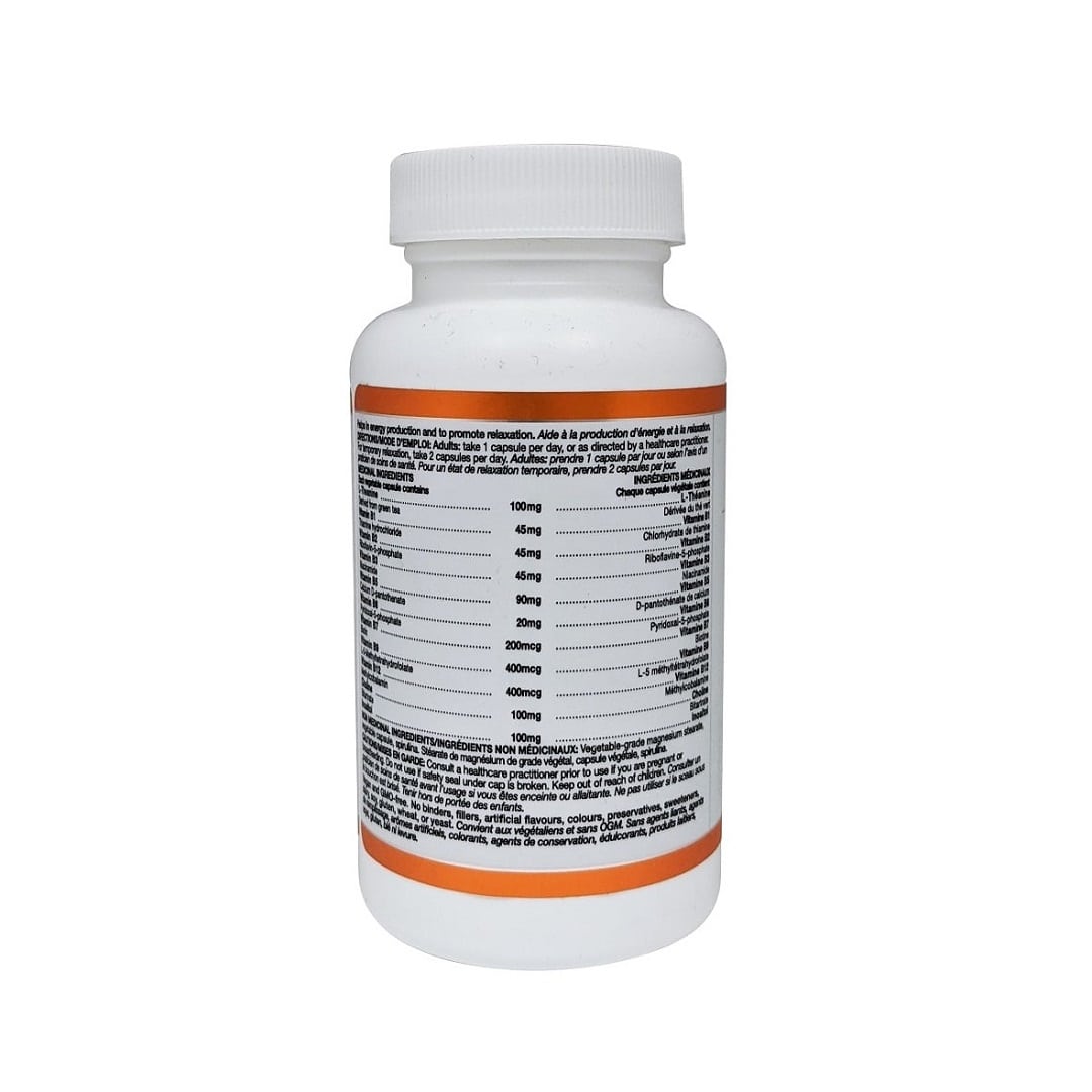 Orange Naturals B Complex with L-Theanine Supplement Facts label