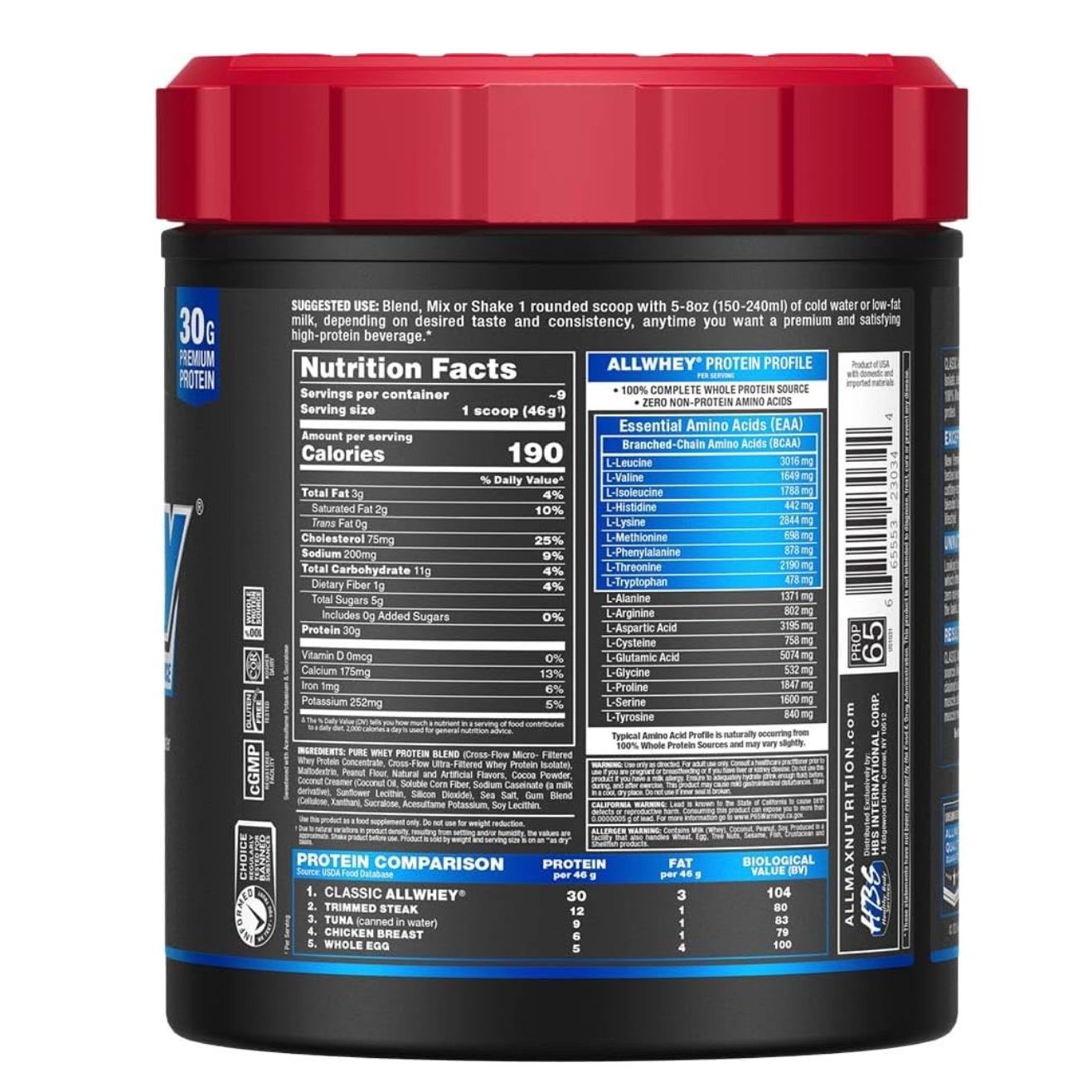 Allmax AllWhey Classic 100% Whey Protein Powder (1lb)