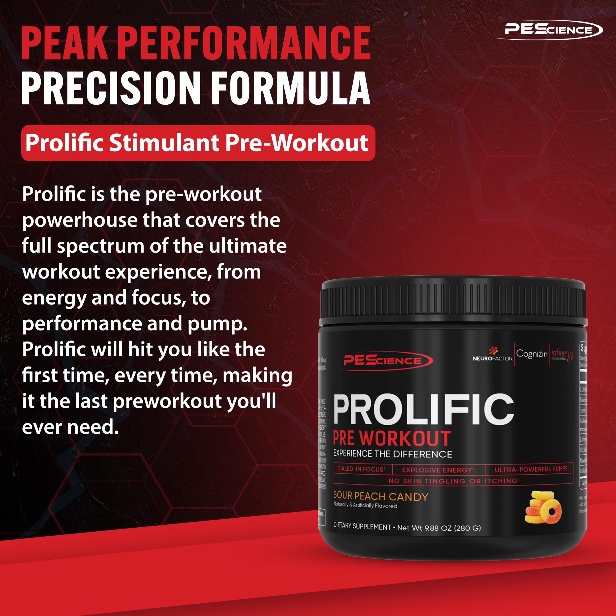 PEScience Prolific Pre-Workout (40 servings) - Top Nutrition and Fitness 