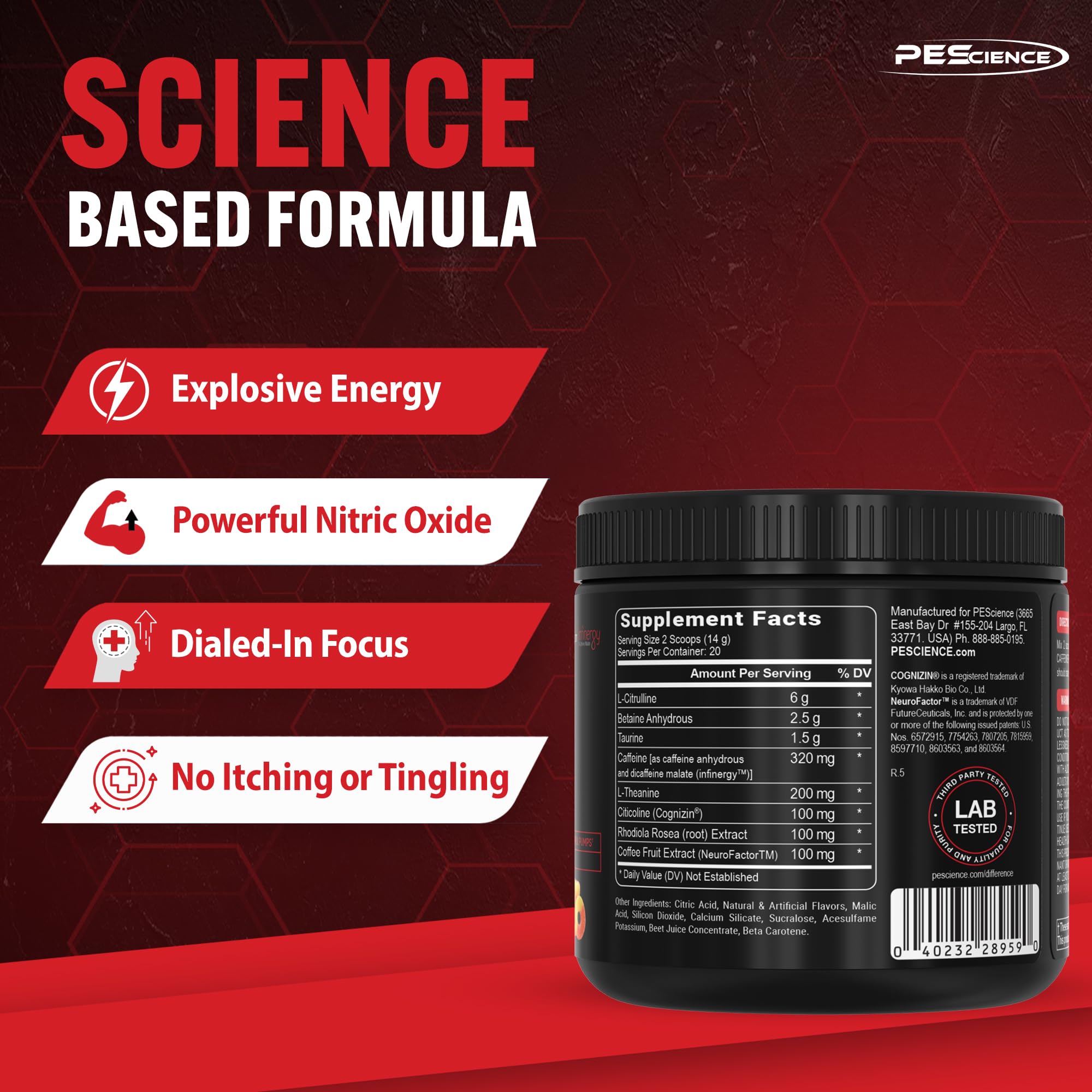 PEScience Prolific Pre-Workout (40 servings) - Top Nutrition and Fitness 