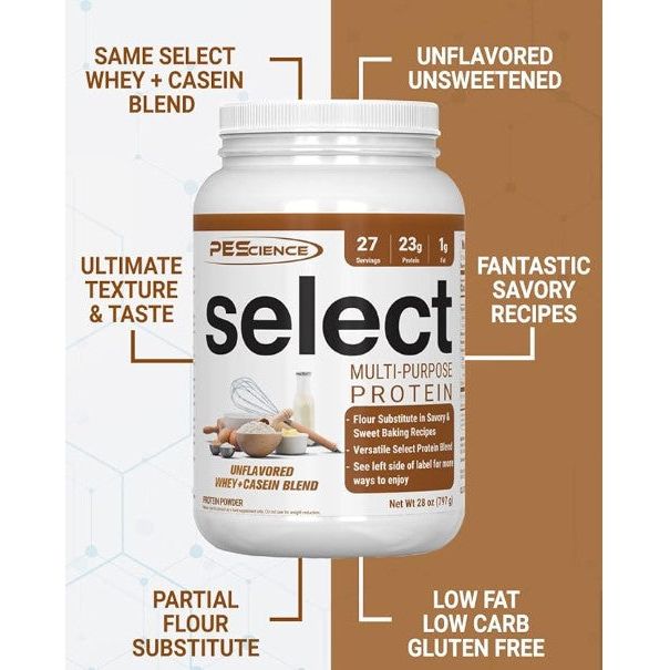 PEScience Select Unflavoured Multi-Purpose Protein Baking Powder (27 servings) - Top Nutrition and Fitness 