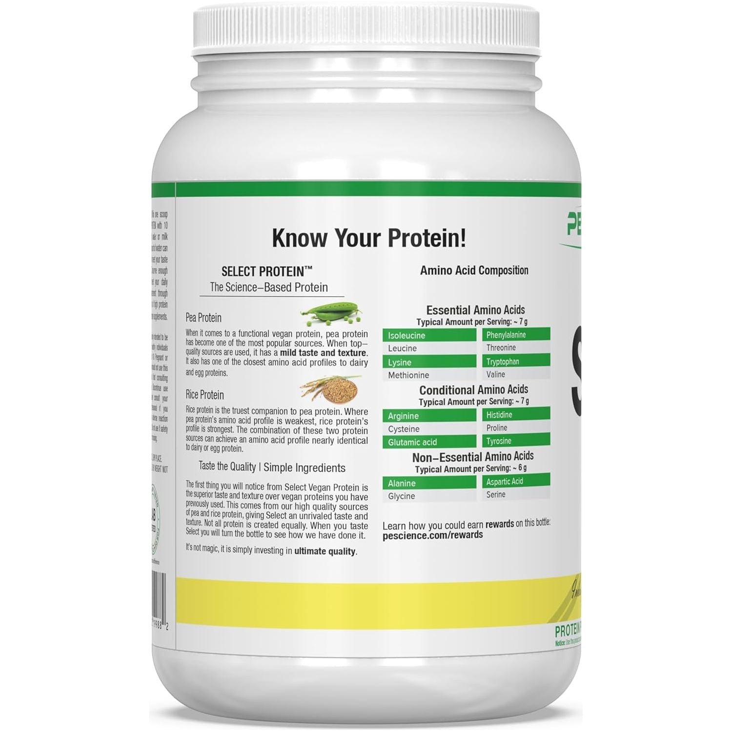 PEScience Select Vegan Protein (27 servings) - Top Nutrition and Fitness 