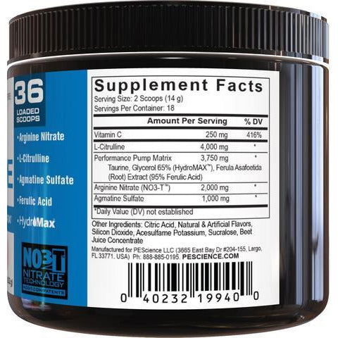 PEScience High Volume Stim-Free Pre-Workout (36 servings) 