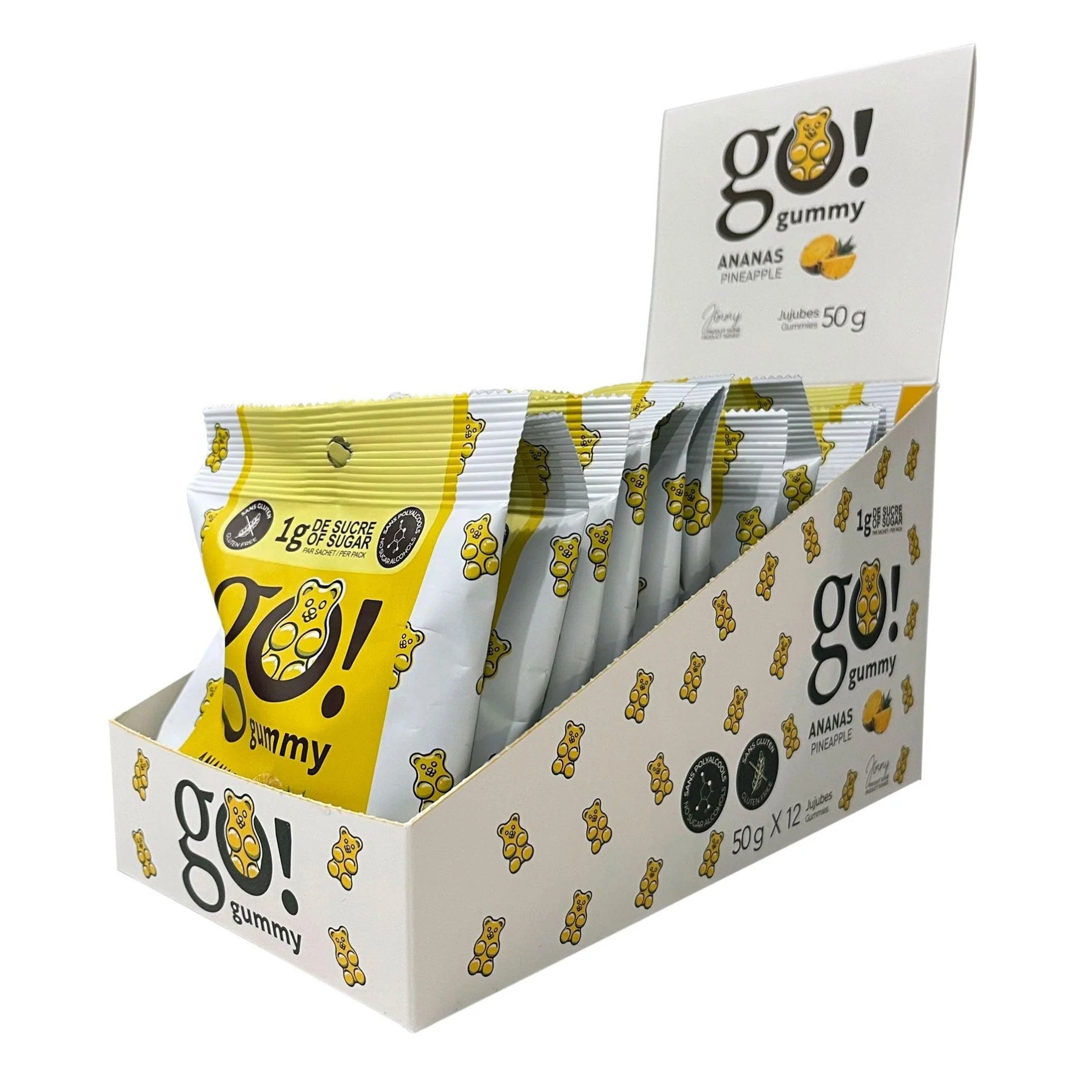 Go Nutrition Go Gummies – Low Sugar Candy Gummies (1 Box of 12) — Apple bag — in Canada