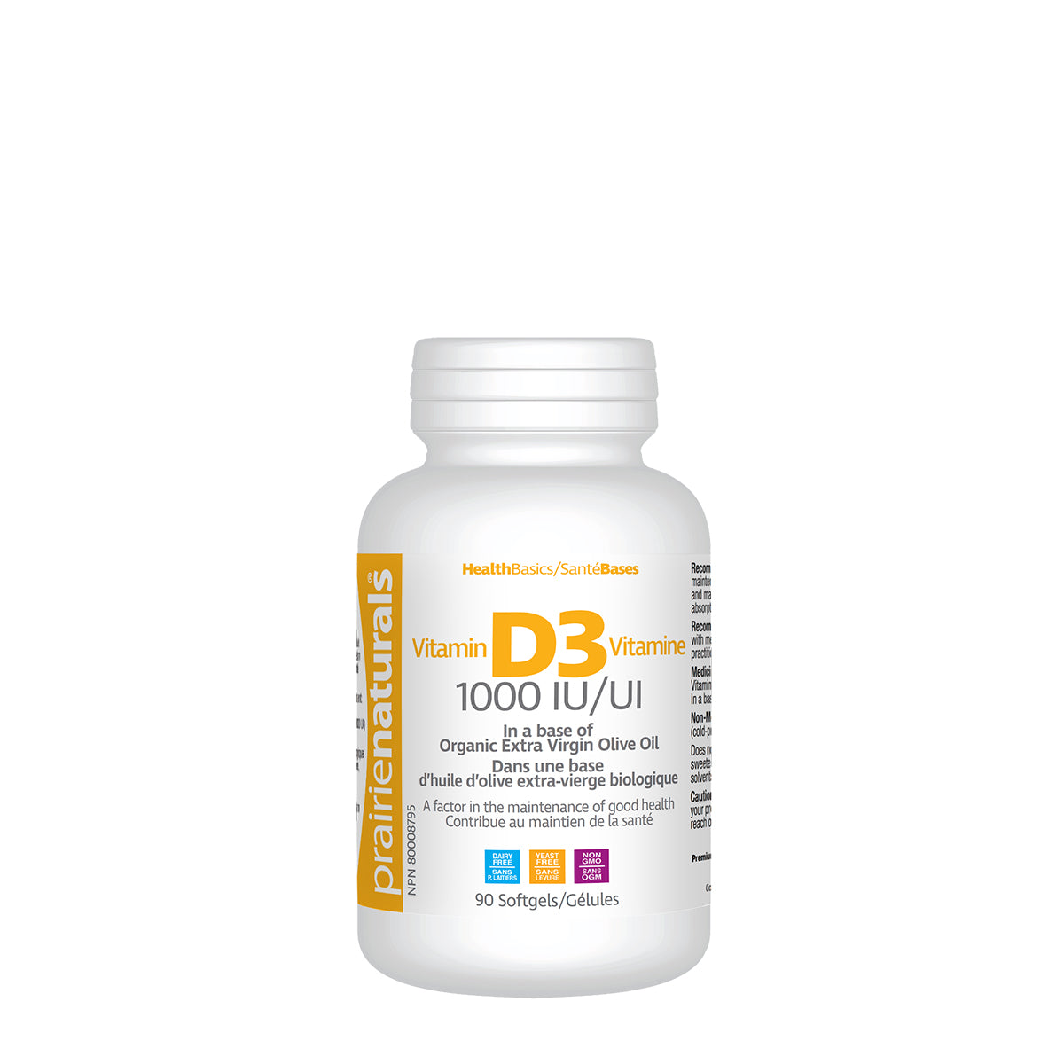 Prairie Naturals Vitamin D3 1000 IU Softgels Top Nutrition and Fitness Top Nutrition Canada