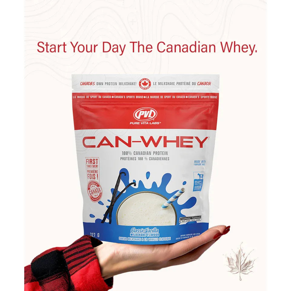 PVL CAN-WHEY 100% Canadian Clean Whey Protein Blend (1.6lb) - Top Nutrition and Fitness  Canada  Vanilla-Chocolate