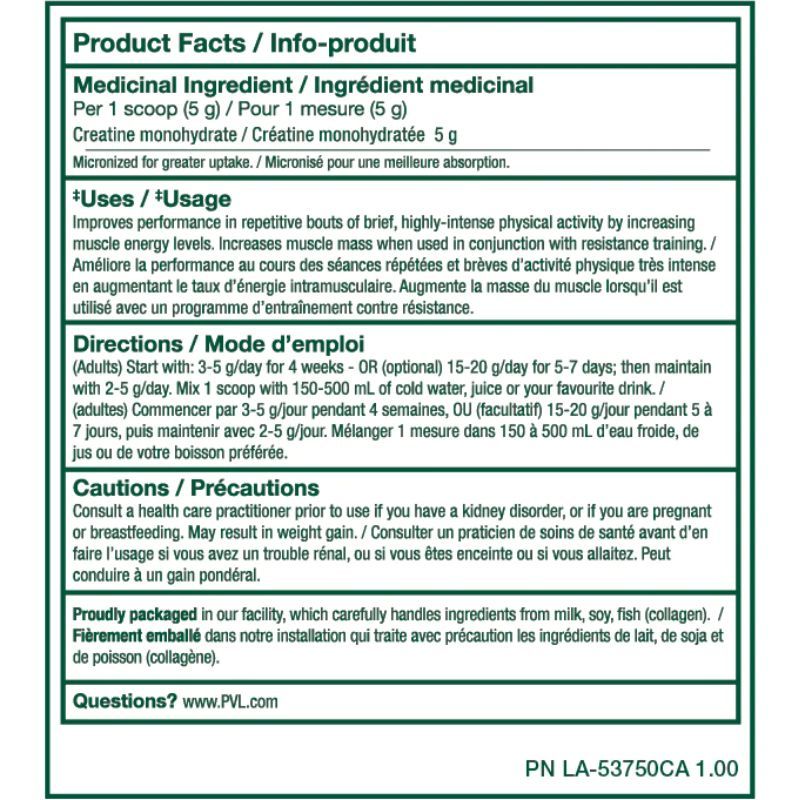 PVL Unflavored Creatine Monohydrate (1000g) 