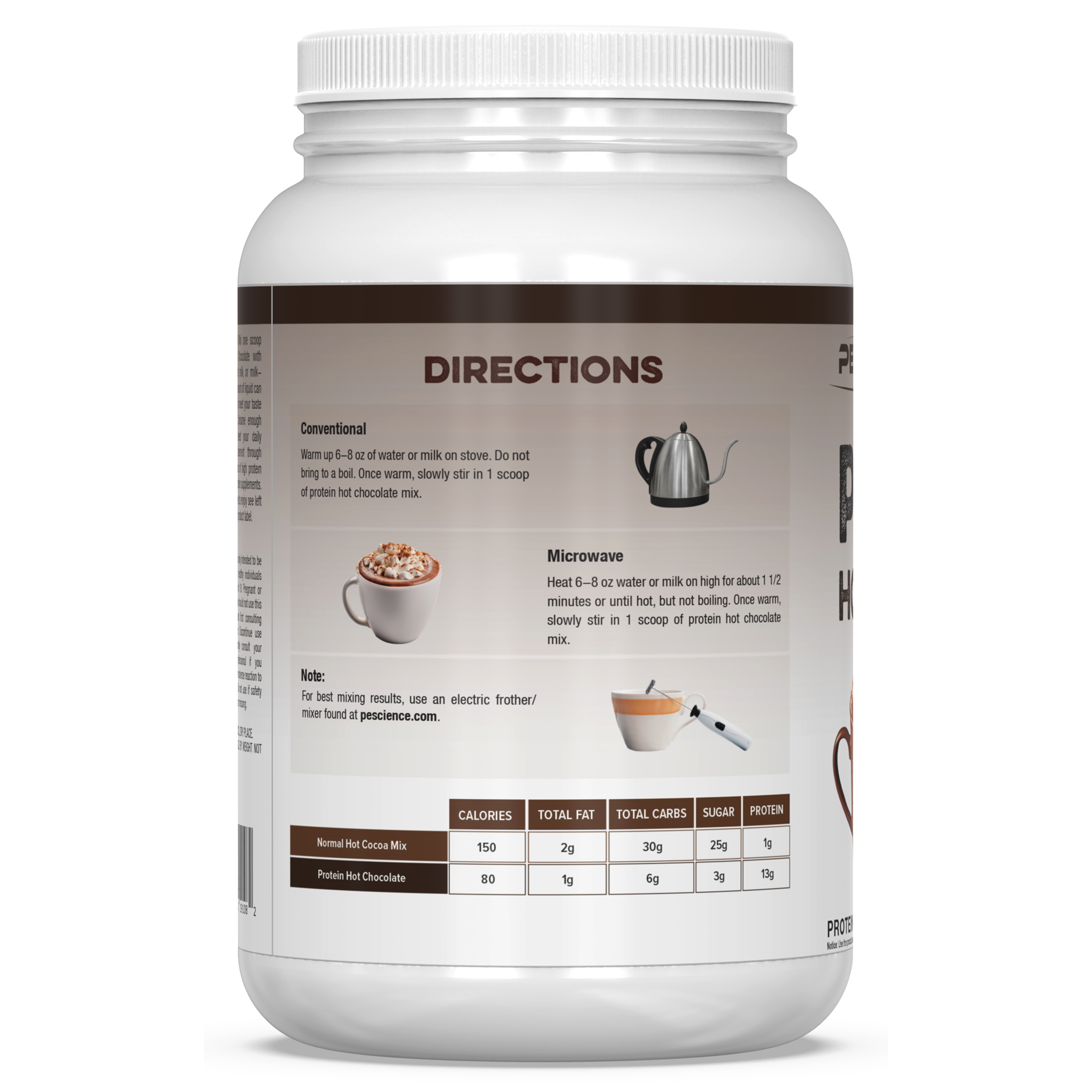 Pescience Protein Hot Chocolate (20 servings) - Top Nutrition and Fitness 