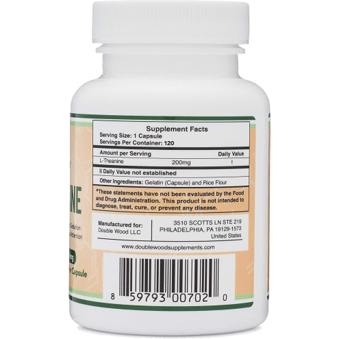 Double Wood Supplements L-Theanine 120 capsules Double Wood Supplements Top Nutrition Canada