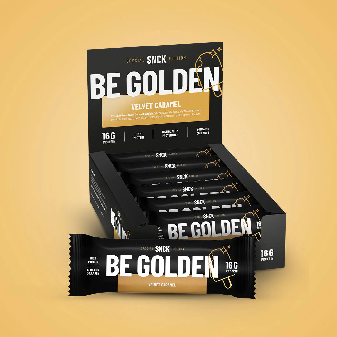 SNCK KETO Protein Bar (1 box of 12 bars) — Be Golden Velvet Caramel front