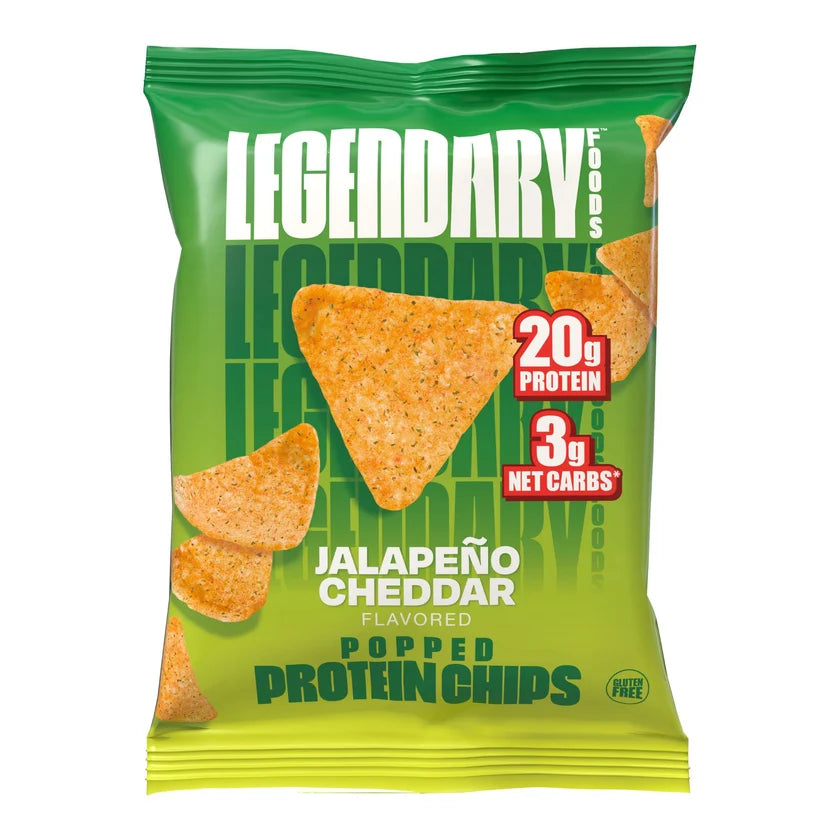 Legendary Foods Popped Protein Chips — high-protein gluten-free popped chips, 20g protein and 160 calories per bag