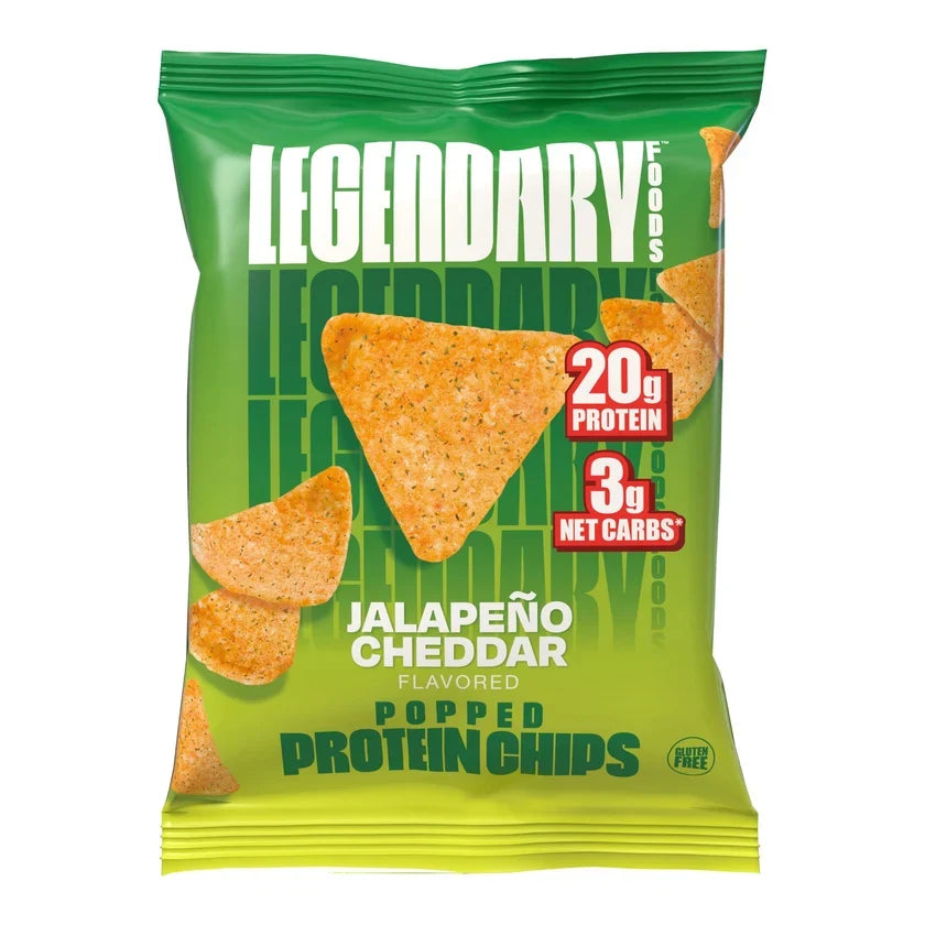 Legendary Foods Jalapeño Cheddar Popped Protein Chips — collation croustillante sans gluten, 20g de protéines, au Canada