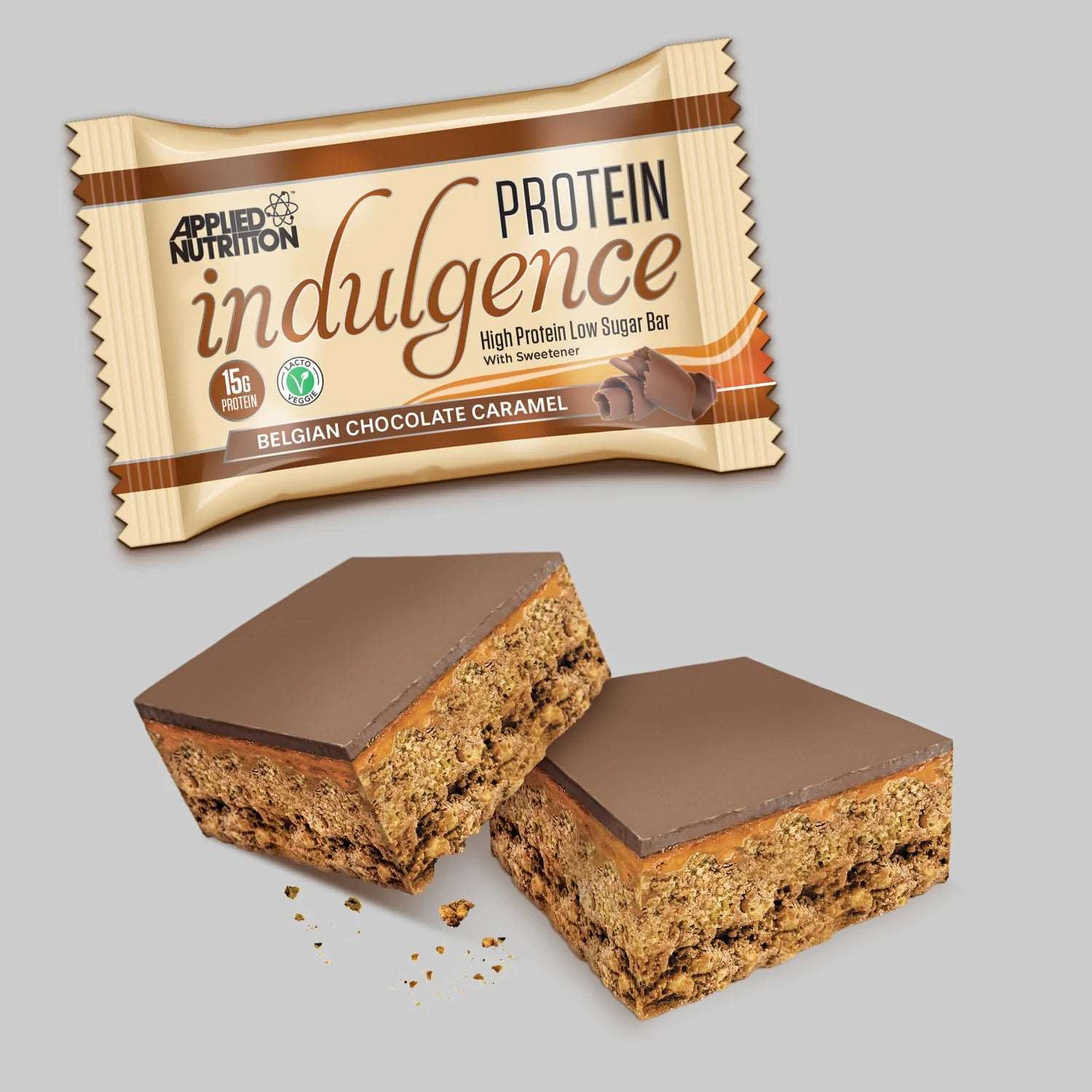 Applied Nutrition Indulgence Protein Bar (1 bar) Protein Snacks Belgian Chocolate Caramel BEST BY Sept 25, 2023 Applied Nutrition