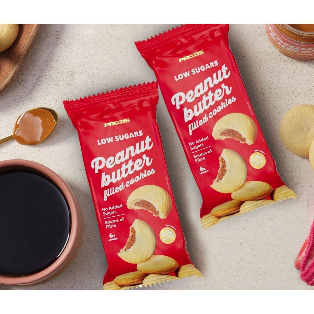 Prozis Low Sugars Peanut Butter-filled Cookies (1 pack of 6 cookies) 