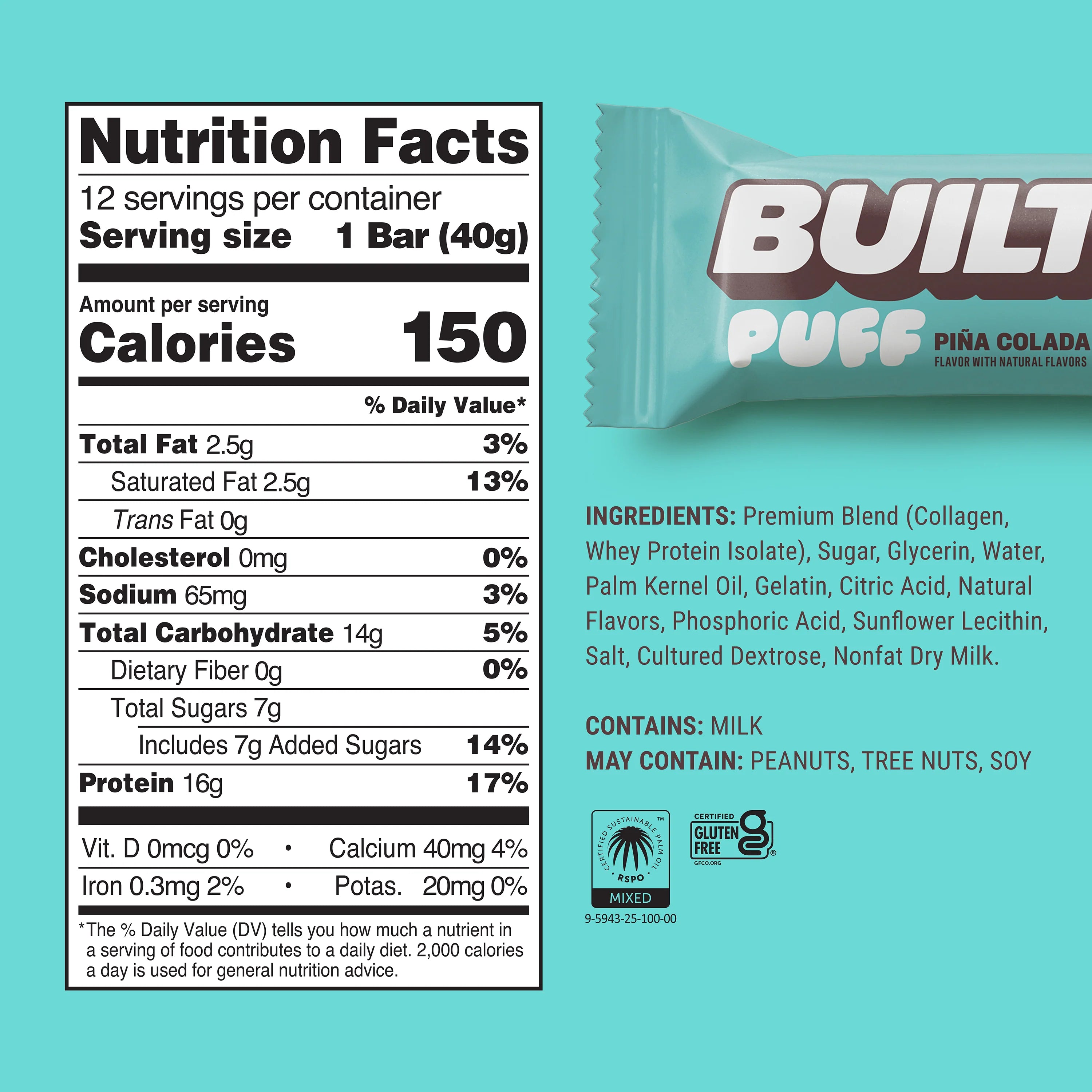 Built Protein Bars & Puffs (1 Box of 12)