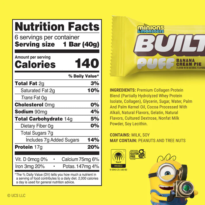 Built Protein Bars & Puffs (1 Box of 12)