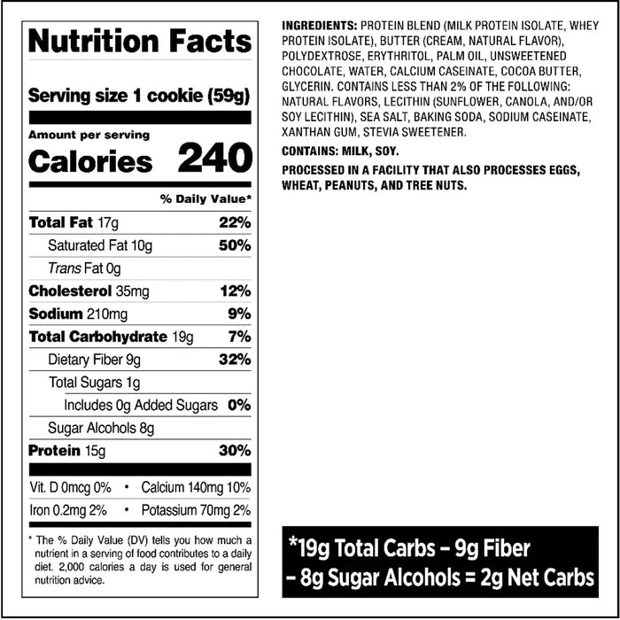 Quest Nutrition Keto GF Protein Cookies (1 cookie) - Top Nutrition and Fitness 