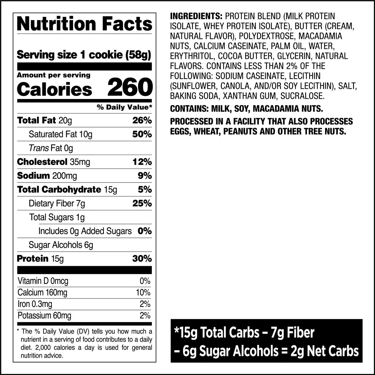 Quest Nutrition Keto GF Protein Cookies (1 cookie) 
