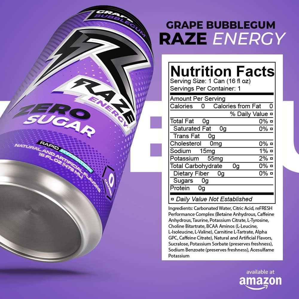 RAZE Energy Drink (1 can) - Top Nutrition and Fitness 