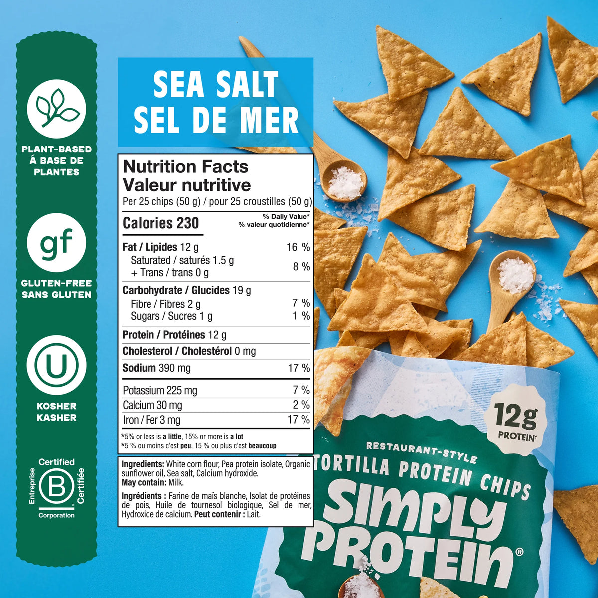 Chips tortilla végétaliennes Simply Protein (1 sac)