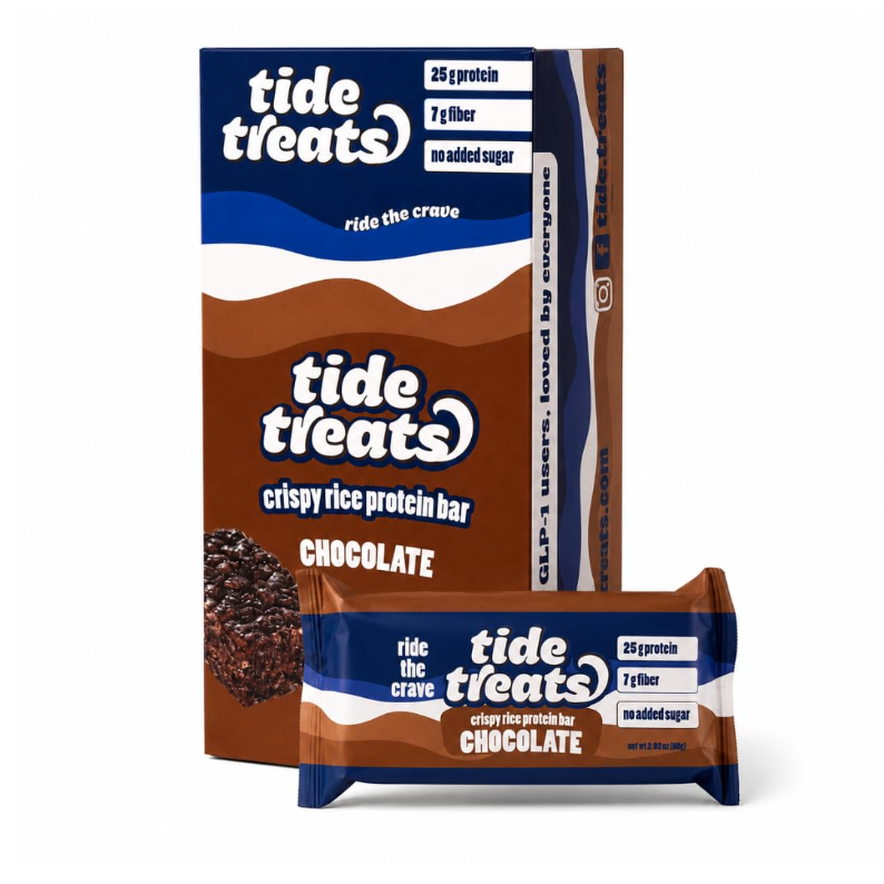 Tidetreats Protein Bar (1 Box of 12) — front of bar — in Canada