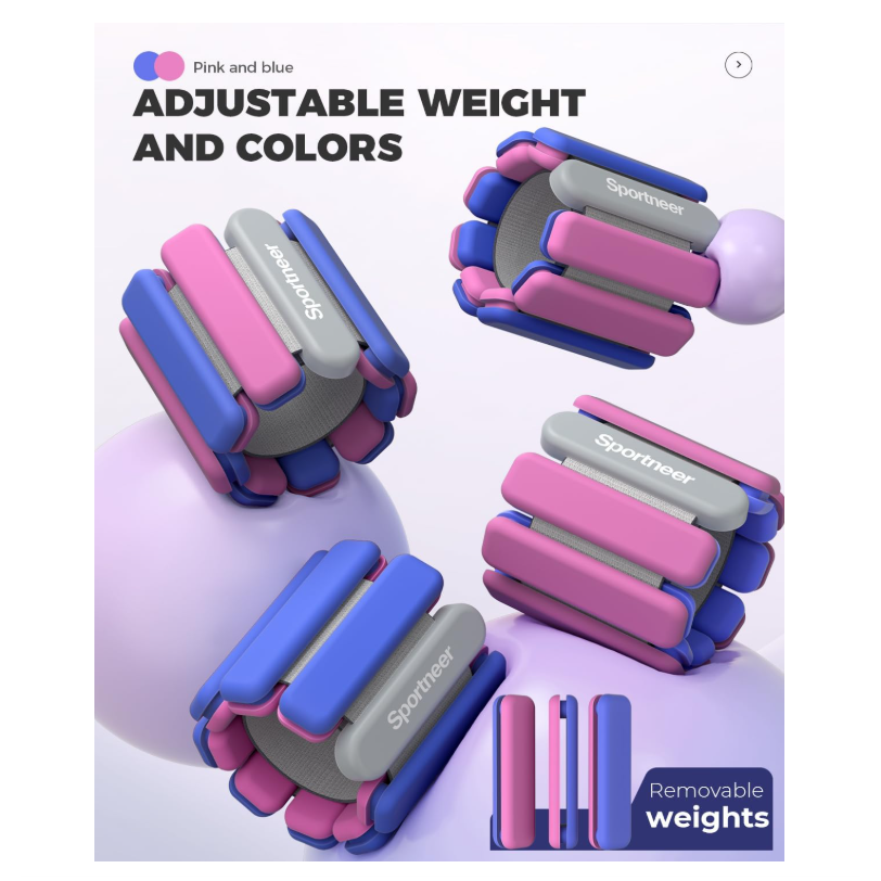 Sportneer 2 lb wearable weights waterproof design for indoor and water-based exercise