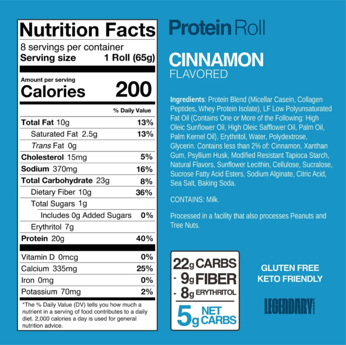 Legendary Foods Protein Sweet Roll (Box of 8)
