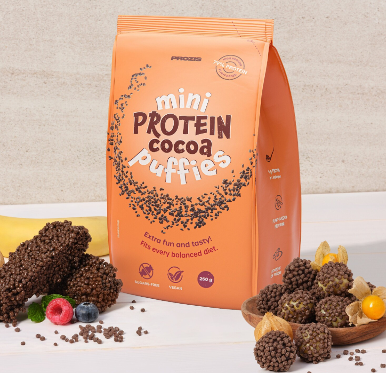 Prozis Mini Vegan Keto Protein Cocoa Puffies (250g - 50 servings)