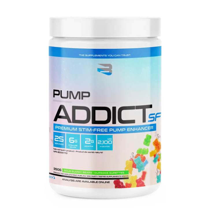Believe Pump Addict STIM-FREE Pre-Workout (25 servings) alternate angle