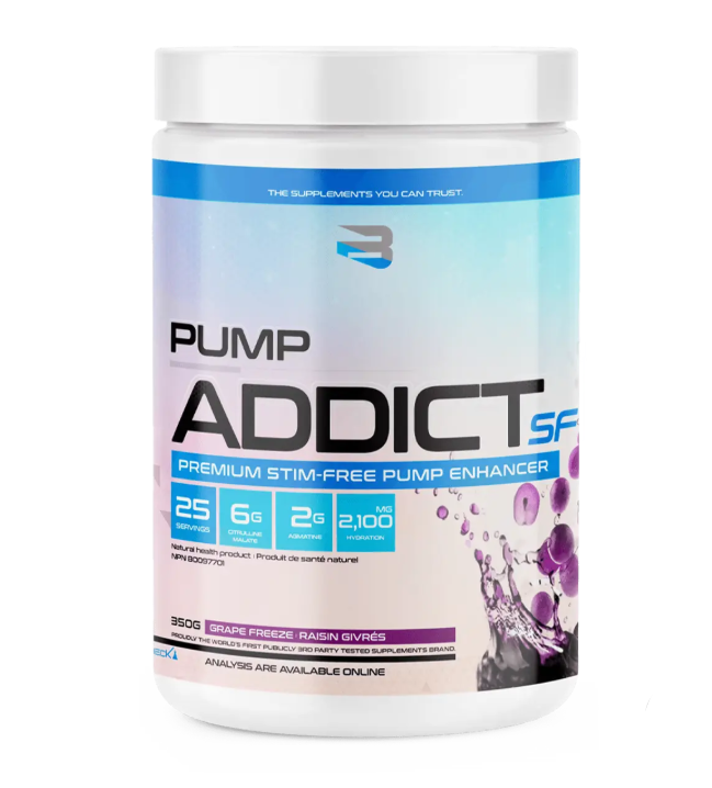 Believe Pump Addict STIM-FREE Pre-Workout (25 servings) alternate angle