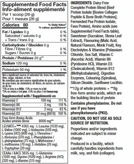 PVL ISO CLEAAR Clear Protein — Beef & Pea Protein, Dairy-Free (25 Servings)