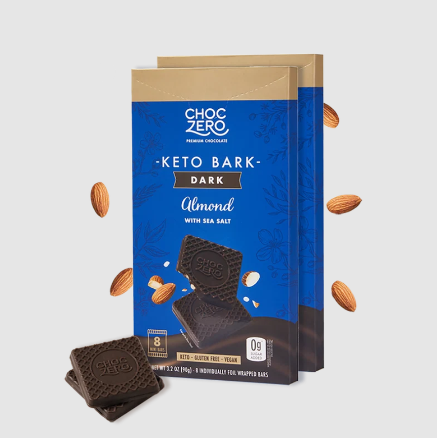 ChocZero Sugar Free Keto Bark (1 bar of 8 pieces) — sugar-free keto chocolate bark