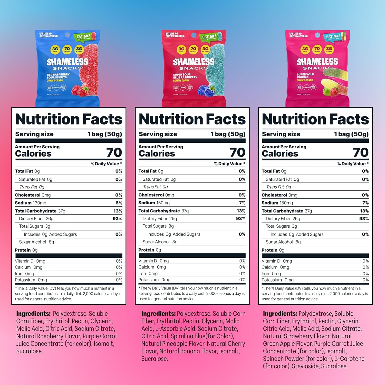 【Shalom】GUMMY BLOOM TOP Shameless Snacks Low-Sugar Gummy Candy Variety Pack at