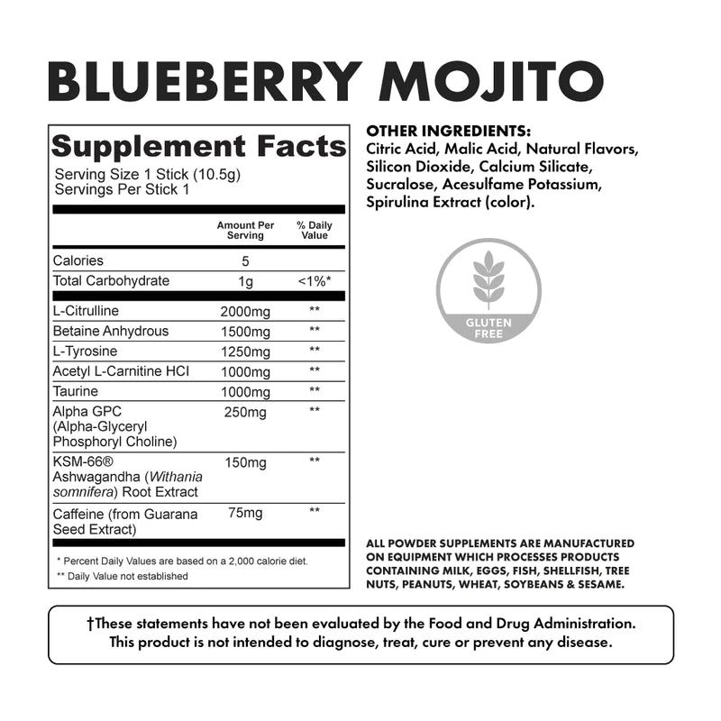 Bowmar Nutrition SHARP Nootropics (1 serving) nootropics White Citrus | STIM FREE,Blueberry Mojito | Stim Bowmar nutrition bowmar-nutrition-sharp-nootropics-1-serving