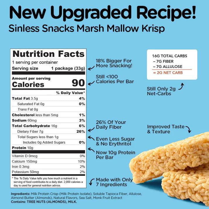 Sinless Marshmallow Krisp Bars (1 bar) 