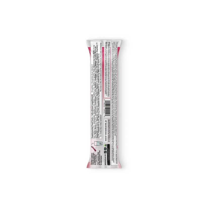 Supplemented Food Facts on the back of SIIP Watermelon hydration drink stick, 8g single-serve sachet