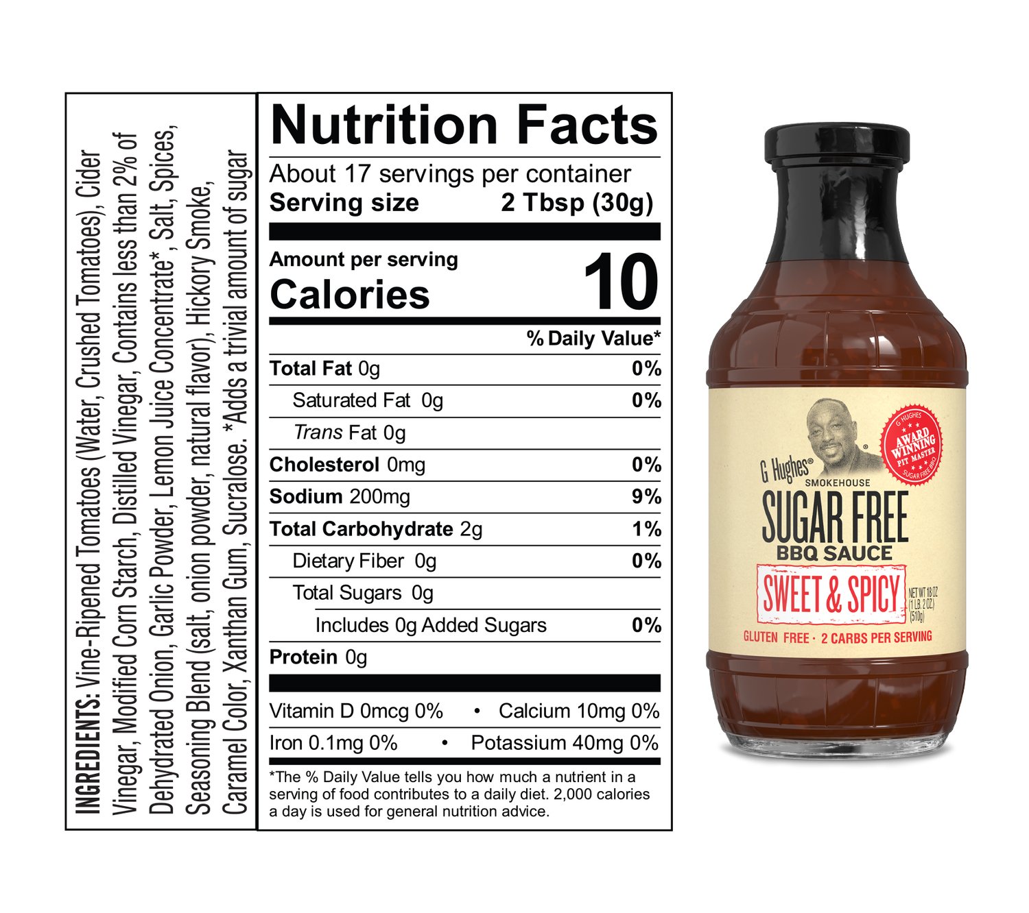 Sauce barbecue sans sucre G Hughes Keto (bouteille de 18 oz)