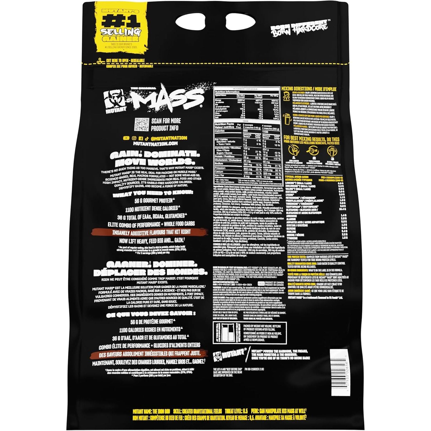 MUTANT Mass Gainer Protein Powder | High-Calorie Weight Gainer (15 lbs) Chocolate Fudge Brownie