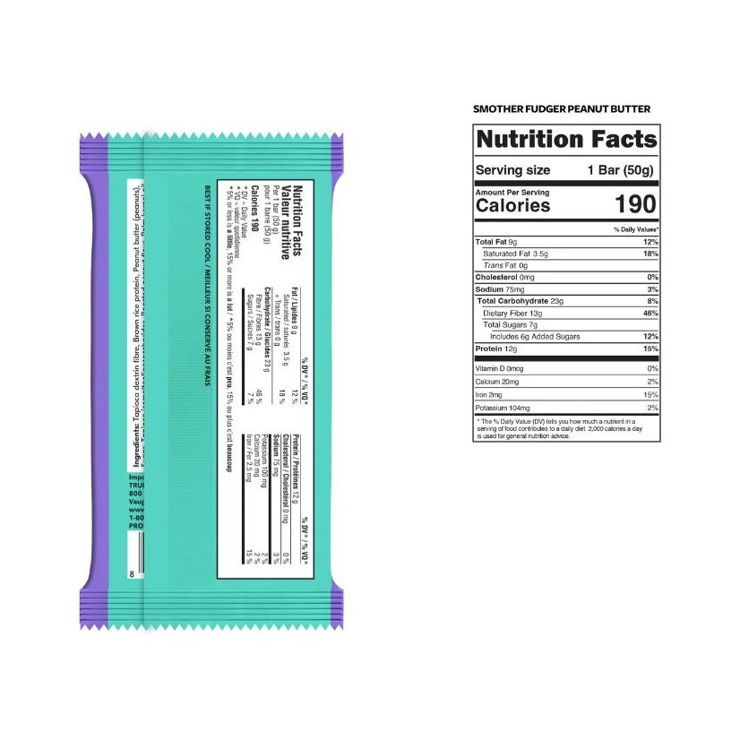 TRUBAR Vegan Protein Bar (1 box of 12 bars) 