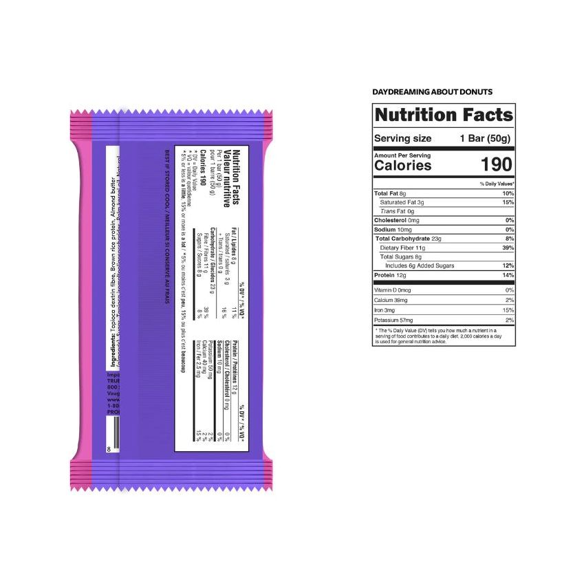TRUBAR Vegan Protein Bar (1 box of 12 bars) 