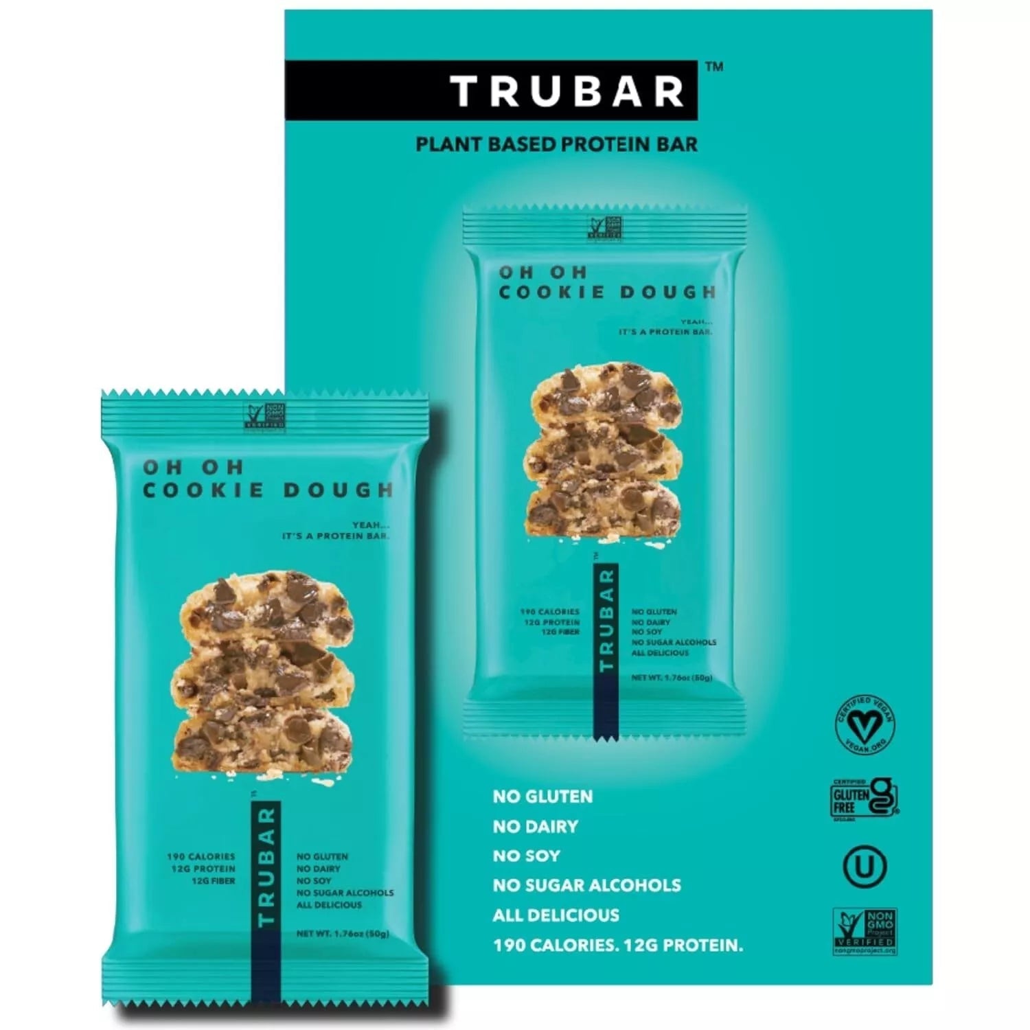 TRUBAR Vegan Protein Bar (1 box of 12 bars) 