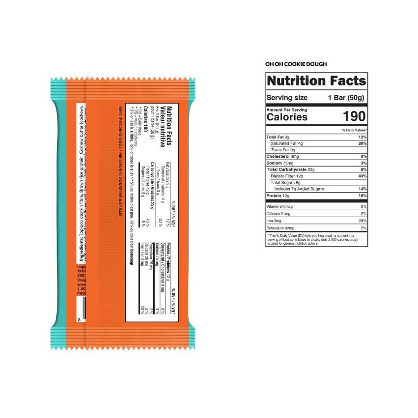 TRUBAR Vegan Protein Bar (1 box of 12 bars) 